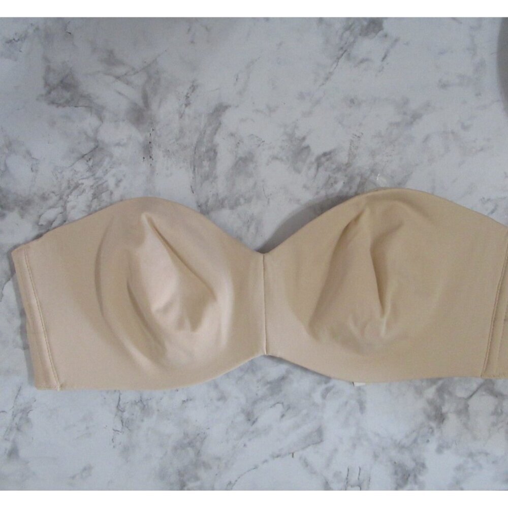 New Delimira Bra 34B Beige Tan Strapless Convertible Underwire W5925